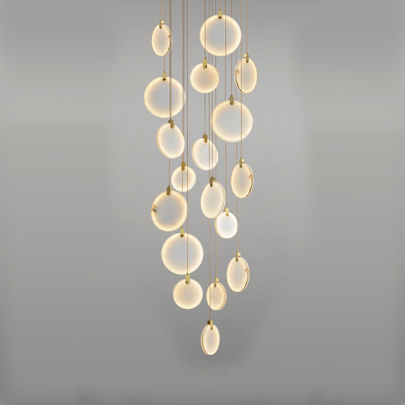 Disc Marble Round Chandelier For Loft
