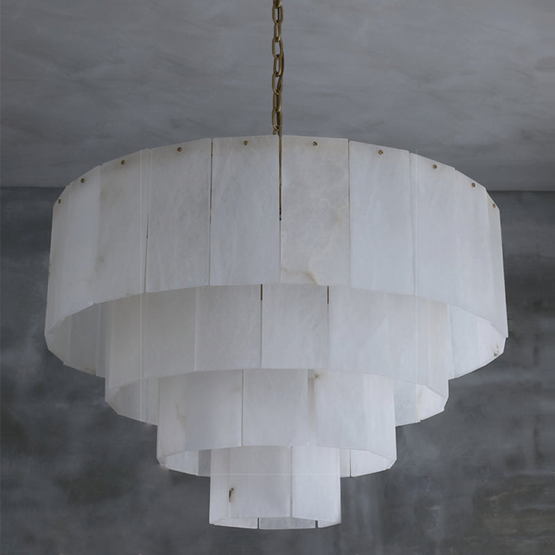 Multi-Layer Classic Marble Round Chandelier 31"