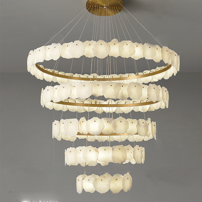 Nikeol Multi-Tier Alabaster Round Chandelier