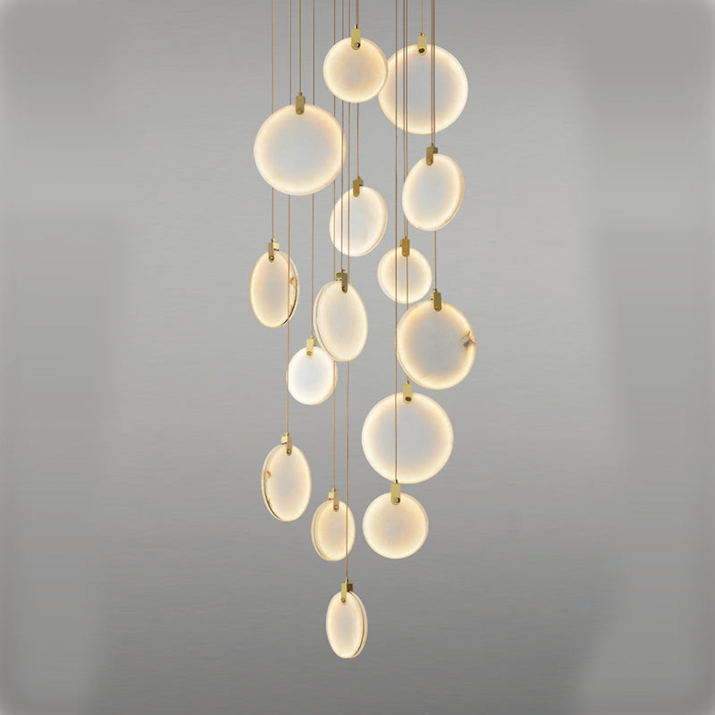 Disc Marble Round Chandelier For Loft