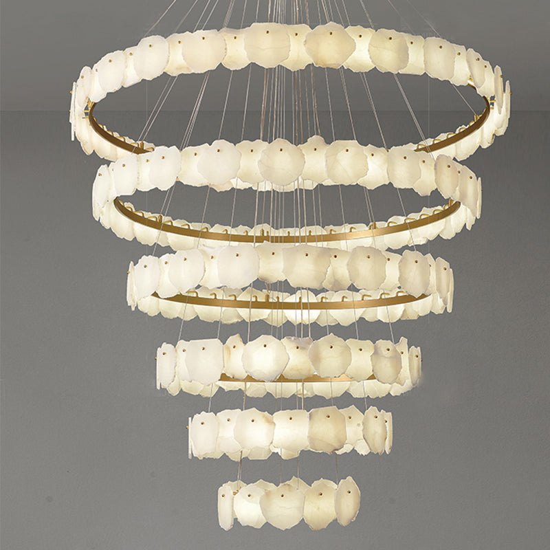 Nikeol Multi-Tier Alabaster Round Chandelier