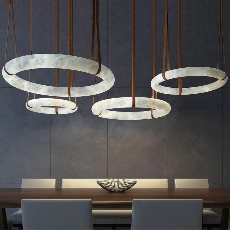 Alabaster Halo Pendant Light