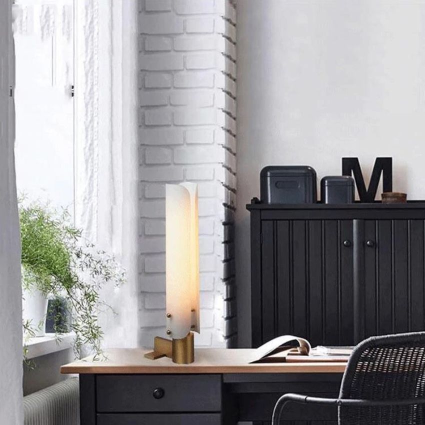 Alena White Glass Shade Table Lamp