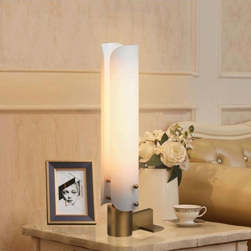 Alena White Glass Shade Table Lamp