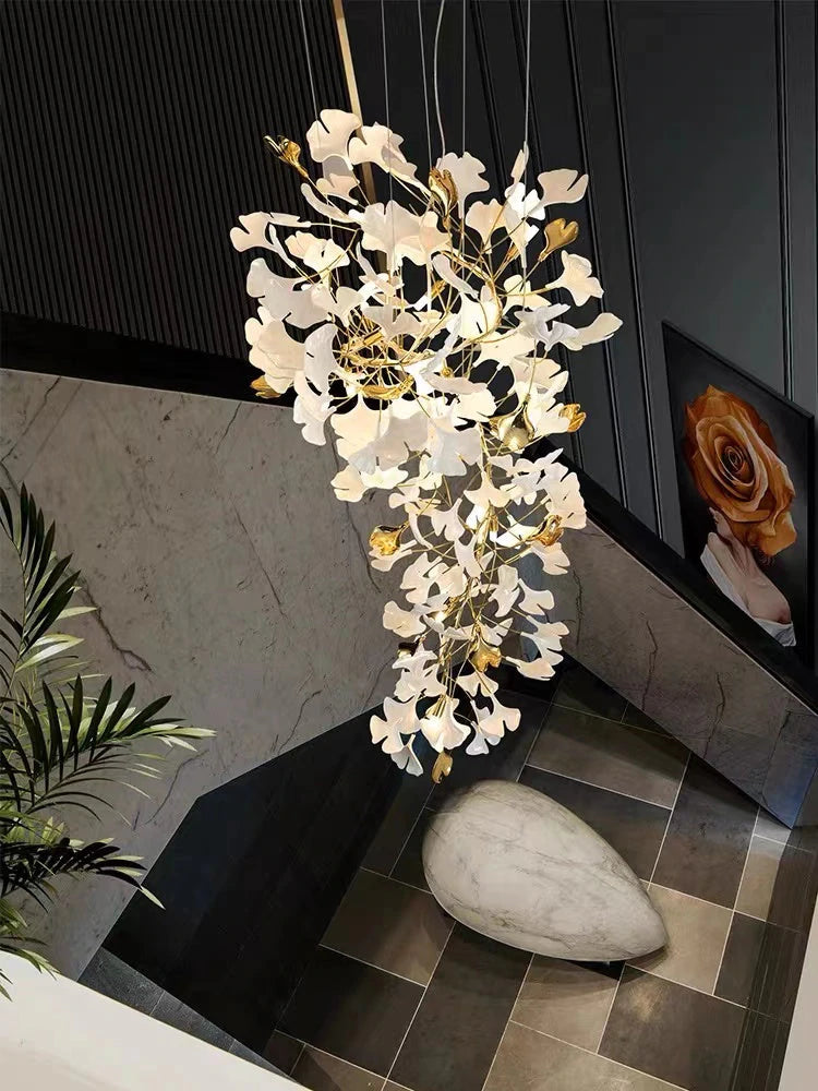 Ceramic Branch Chandelier Gold