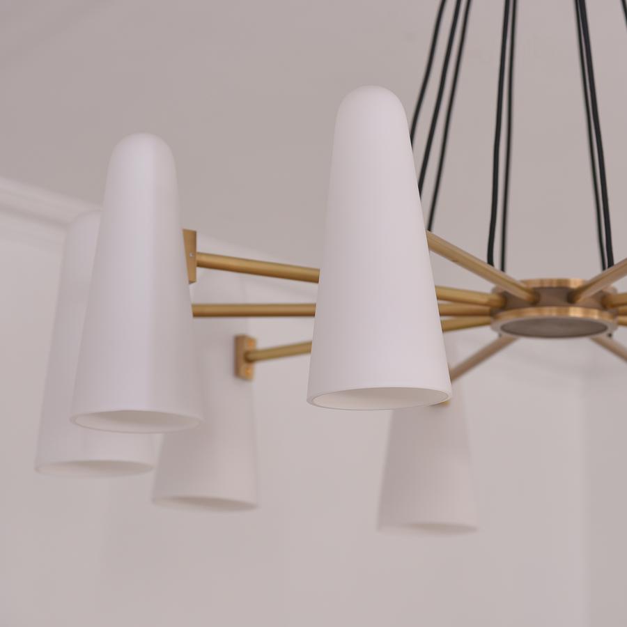 White Ceramics Round Chandelier 10-Lights