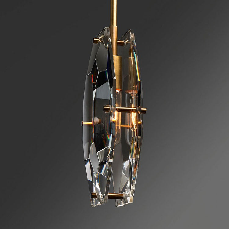 Caroline Faceted Smoke Crystal Pendant Light