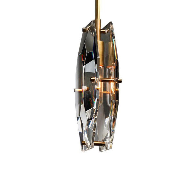 Caroline Faceted Smoke Crystal Pendant Light