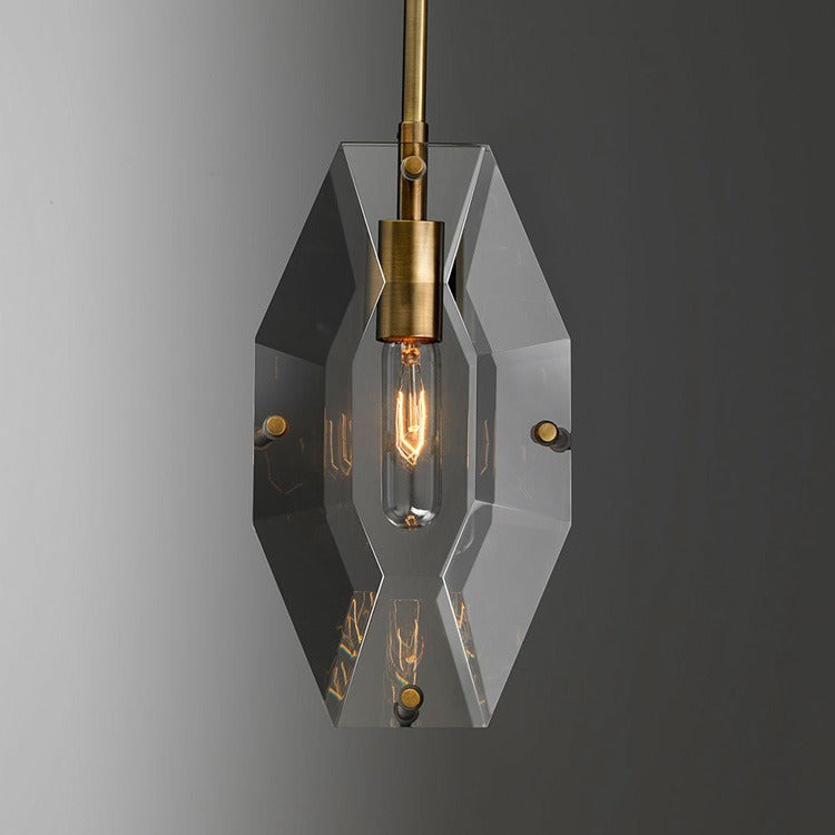 Caroline Faceted Smoke Crystal Pendant Light