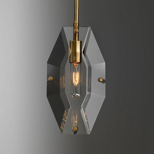 Caroline Faceted Smoke Crystal Pendant Light