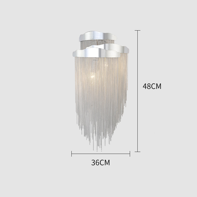 Modern 3 Lights Aluminum Chain  Tassel Wall Sconce