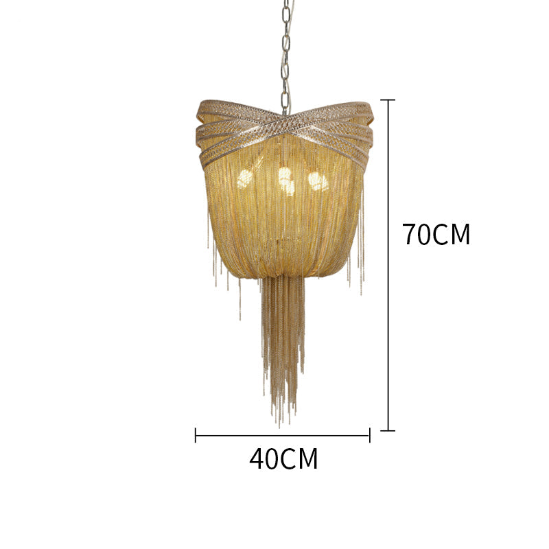 Aluminum Chain Tassel Pendant Chandelier Diameter 16" 20" 24"