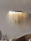 Modern ARC Aluminum Chain Tassel Wall Sconce