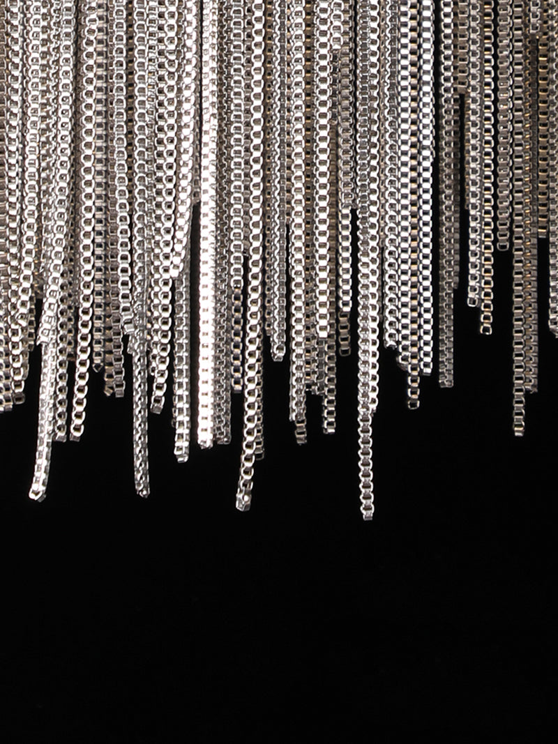 Modern ARC Aluminum Chain Tassel Wall Sconce