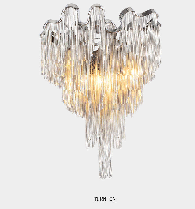 Cascading Tassel Aluminum Chain Ceiling lighting