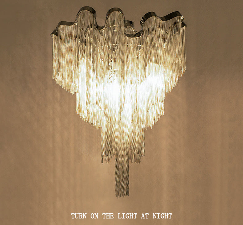 Cascading Tassel Aluminum Chain Ceiling lighting