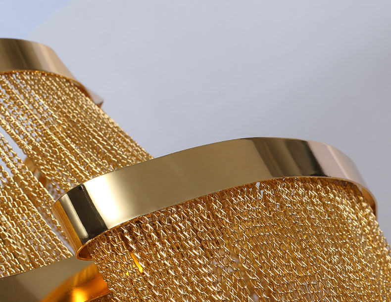 Gold Tassel Aluminum Chain Chandelier Diameter 26" 35"