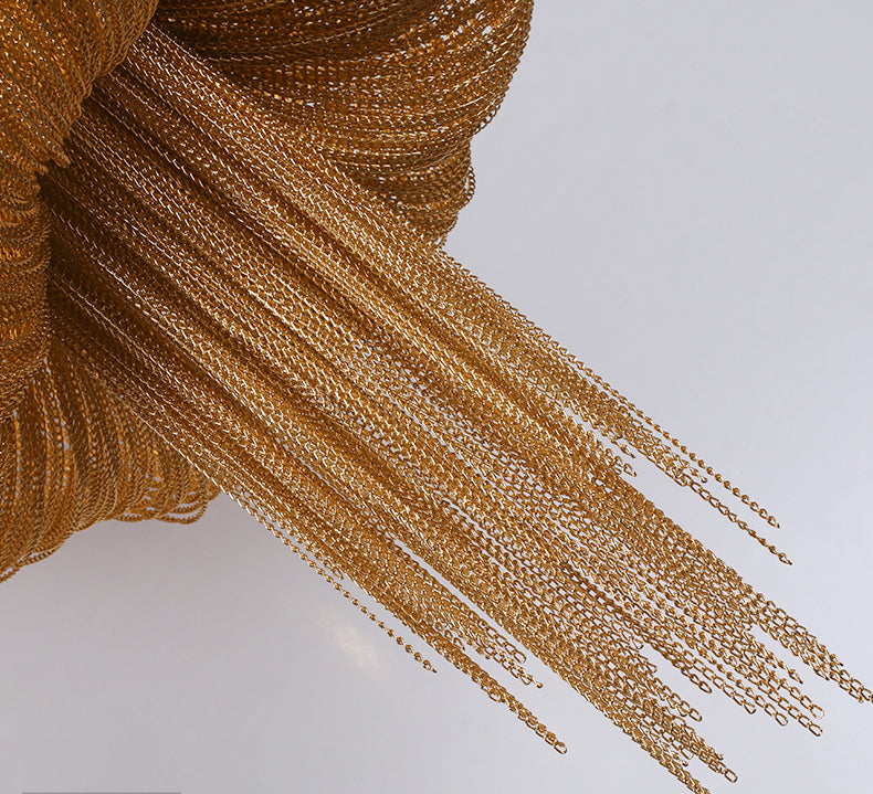 Gold Tassel Aluminum Chain Chandelier Diameter 26" 35"