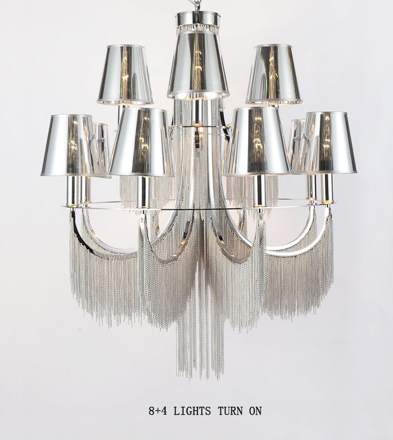 Aluminum Chain Tassel Chandelier 6/8 Lights