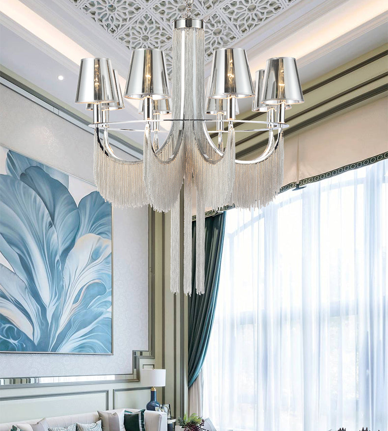Aluminum Chain Tassel Chandelier 6/8 Lights