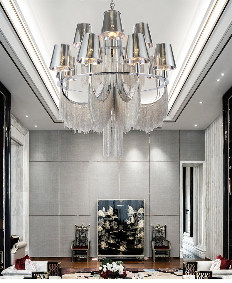 Aluminum Chain Tassel Chandelier 6/8 Lights