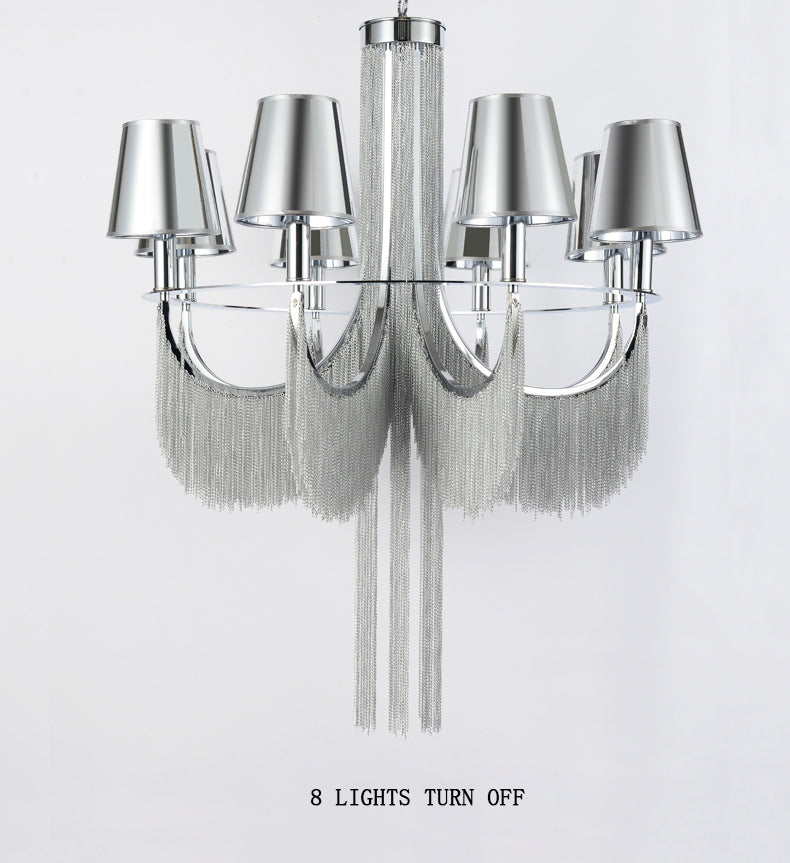 Aluminum Chain Tassel Chandelier 6/8 Lights
