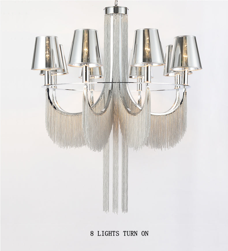 Aluminum Chain Tassel Chandelier 6/8 Lights