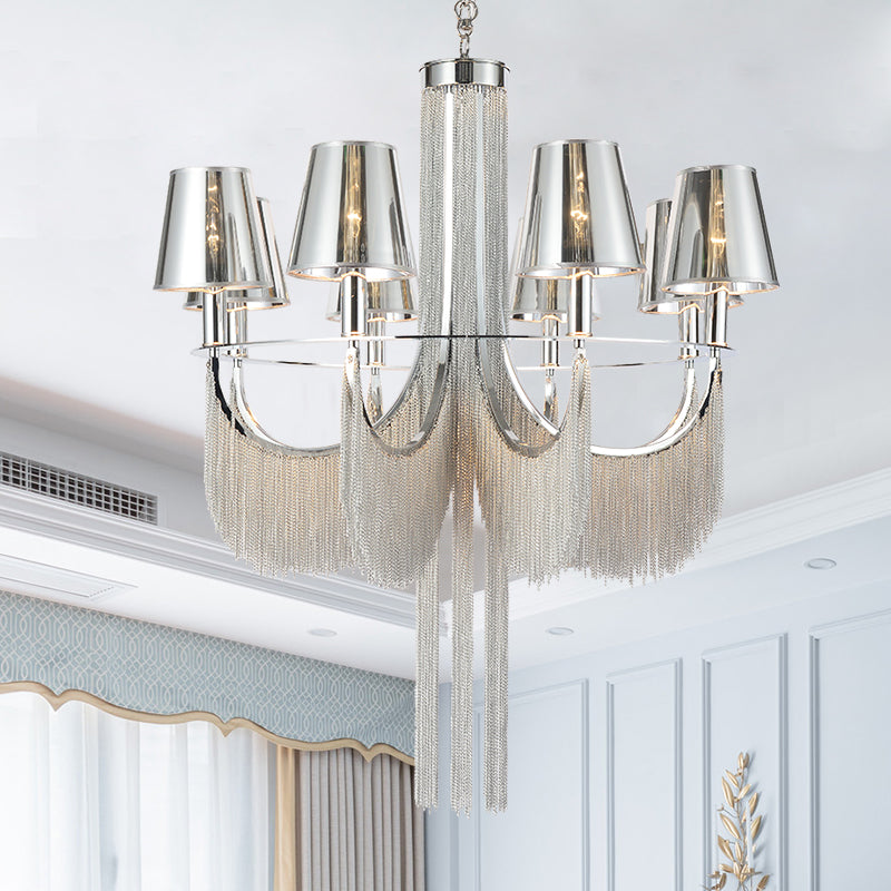 Aluminum Chain Tassel Chandelier 6/8 Lights