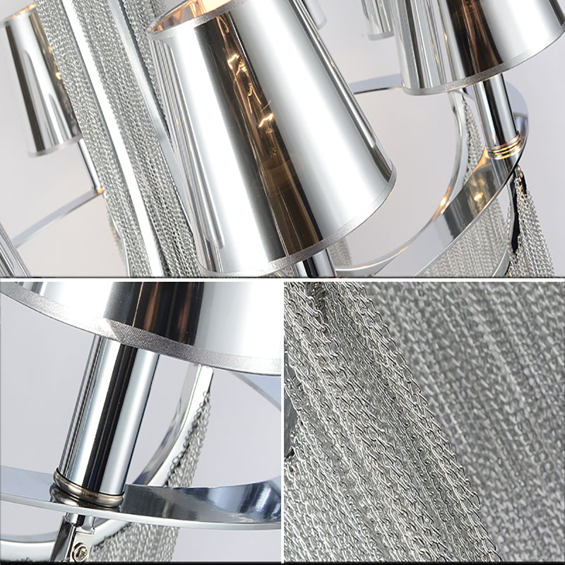 Aluminum Chain Tassel Chandelier 6/8 Lights