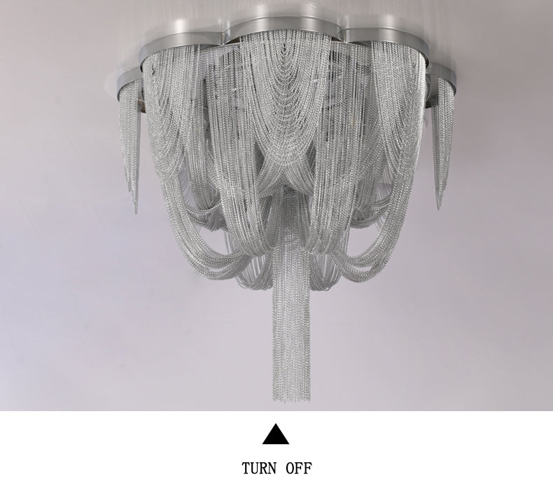 Modern Aluminum Chain Tassel Long-Tail Ceiling Light