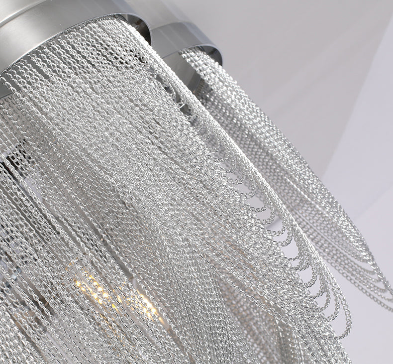 Modern Aluminum Chain Tassel Long-Tail Ceiling Light