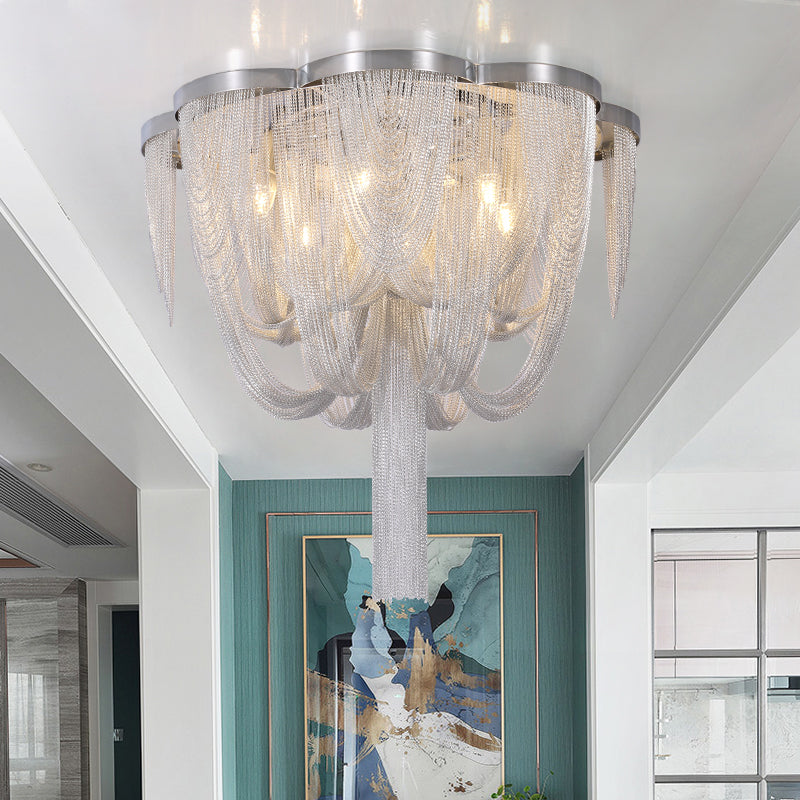 Modern Aluminum Chain Tassel Long-Tail Ceiling Light