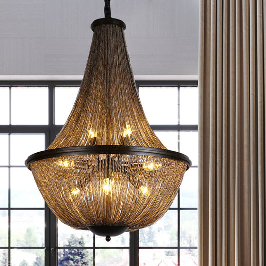 Aluminum Chain Tassel Round Chandelier For Dining Room