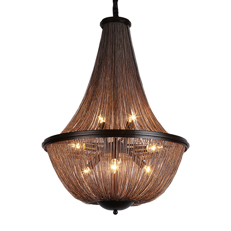 Aluminum Chain Tassel Round Chandelier For Dining Room