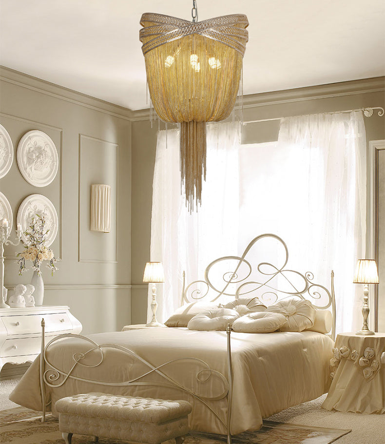 Aluminum Chain Tassel Pendant Chandelier Diameter 16" 20" 24"