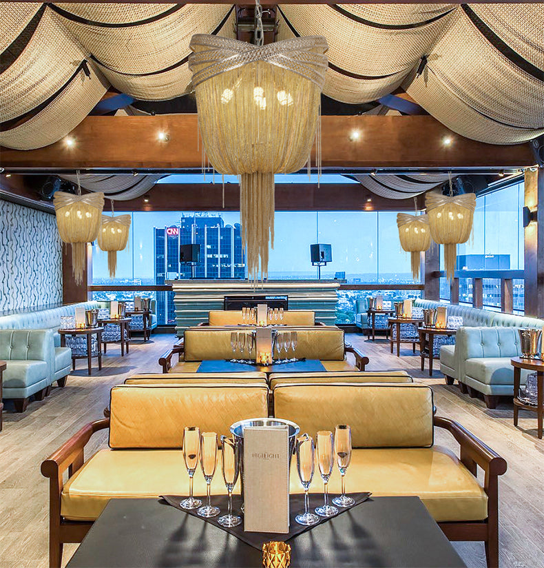 Aluminum Chain Tassel Pendant Chandelier Diameter 16" 20" 24"