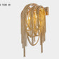 Fashionable Plated Aluminum Chain Tassel Wall Sconce Height 22.8"