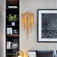Fashionable Plated Aluminum Chain Tassel Wall Sconce Height 22.8"