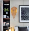 Fashionable Plated Aluminum Chain Tassel Wall Sconce Height 22.8"