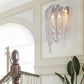 Fashionable Plated Aluminum Chain Tassel Wall Sconce Height 22.8"
