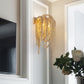 Fashionable Plated Aluminum Chain Tassel Wall Sconce Height 22.8"
