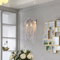 Fashionable Plated Aluminum Chain Tassel Wall Sconce Height 22.8"