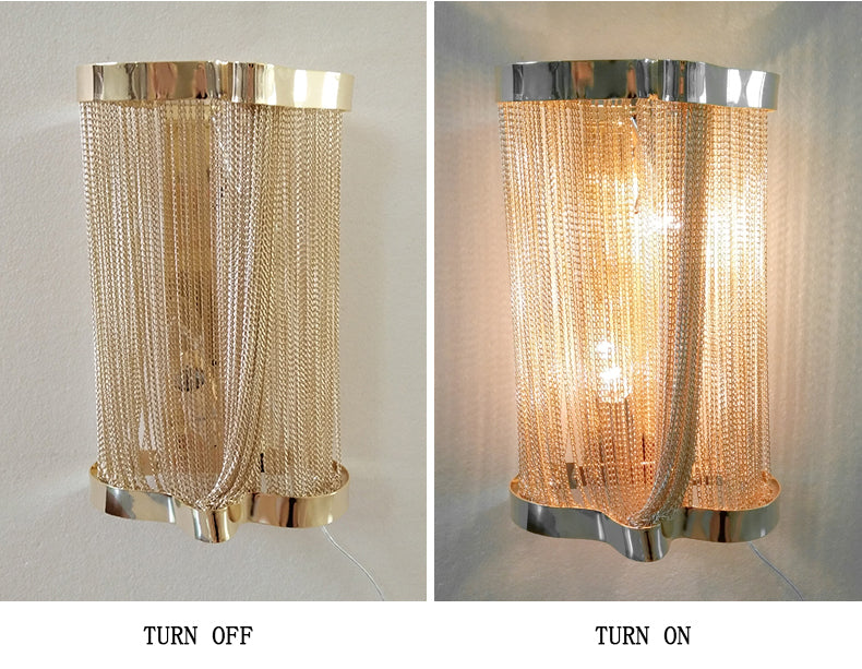 Classical Cylindrical Chain Tassel Wall Sconce