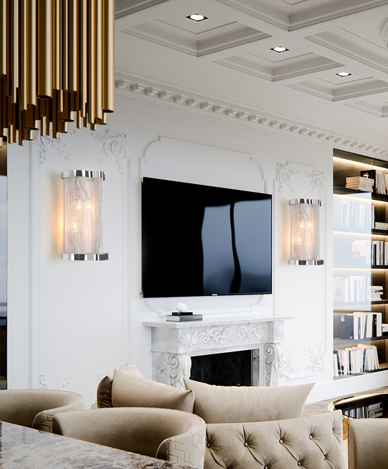 Classical Cylindrical Chain Tassel Wall Sconce