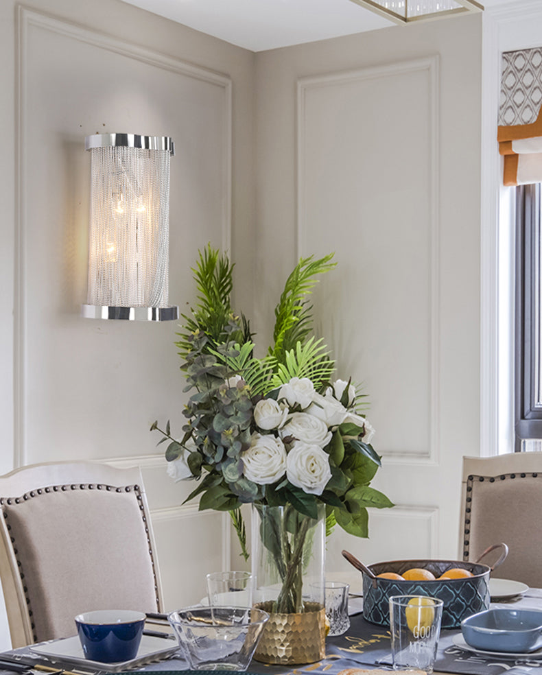 Classical Cylindrical Chain Tassel Wall Sconce
