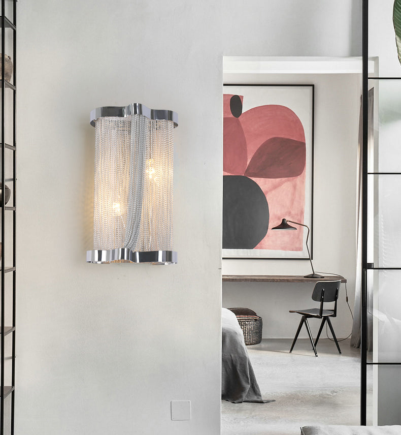 Classical Cylindrical Chain Tassel Wall Sconce