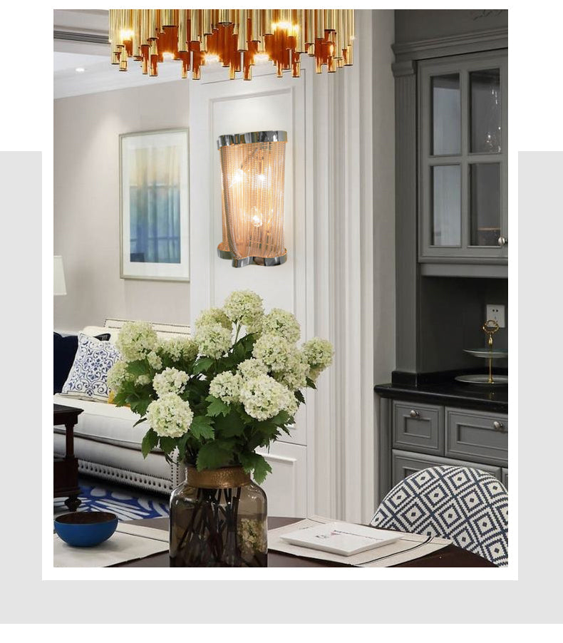 Classical Cylindrical Chain Tassel Wall Sconce