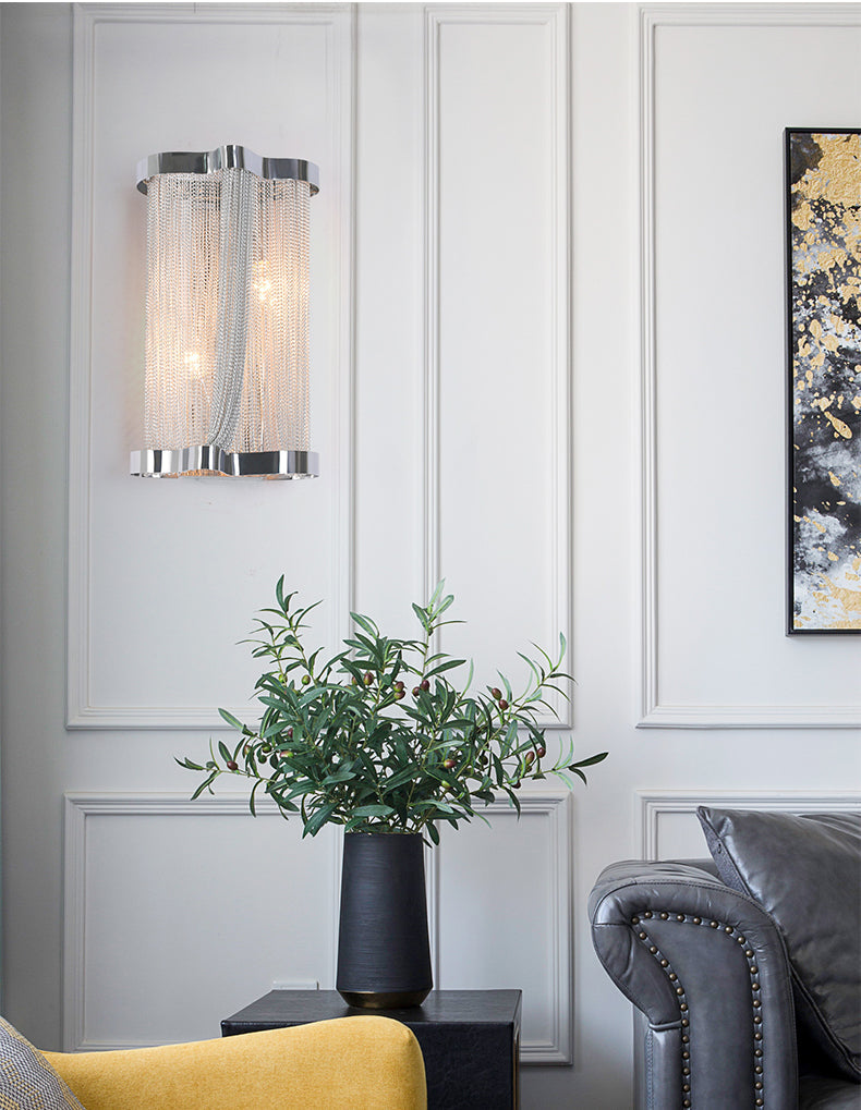 Classical Cylindrical Chain Tassel Wall Sconce