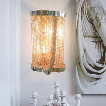 Classical Cylindrical Chain Tassel Wall Sconce