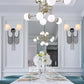 Double Lampholder Plated Aluminum Chain Tassel Wall Sconce 2 Lights